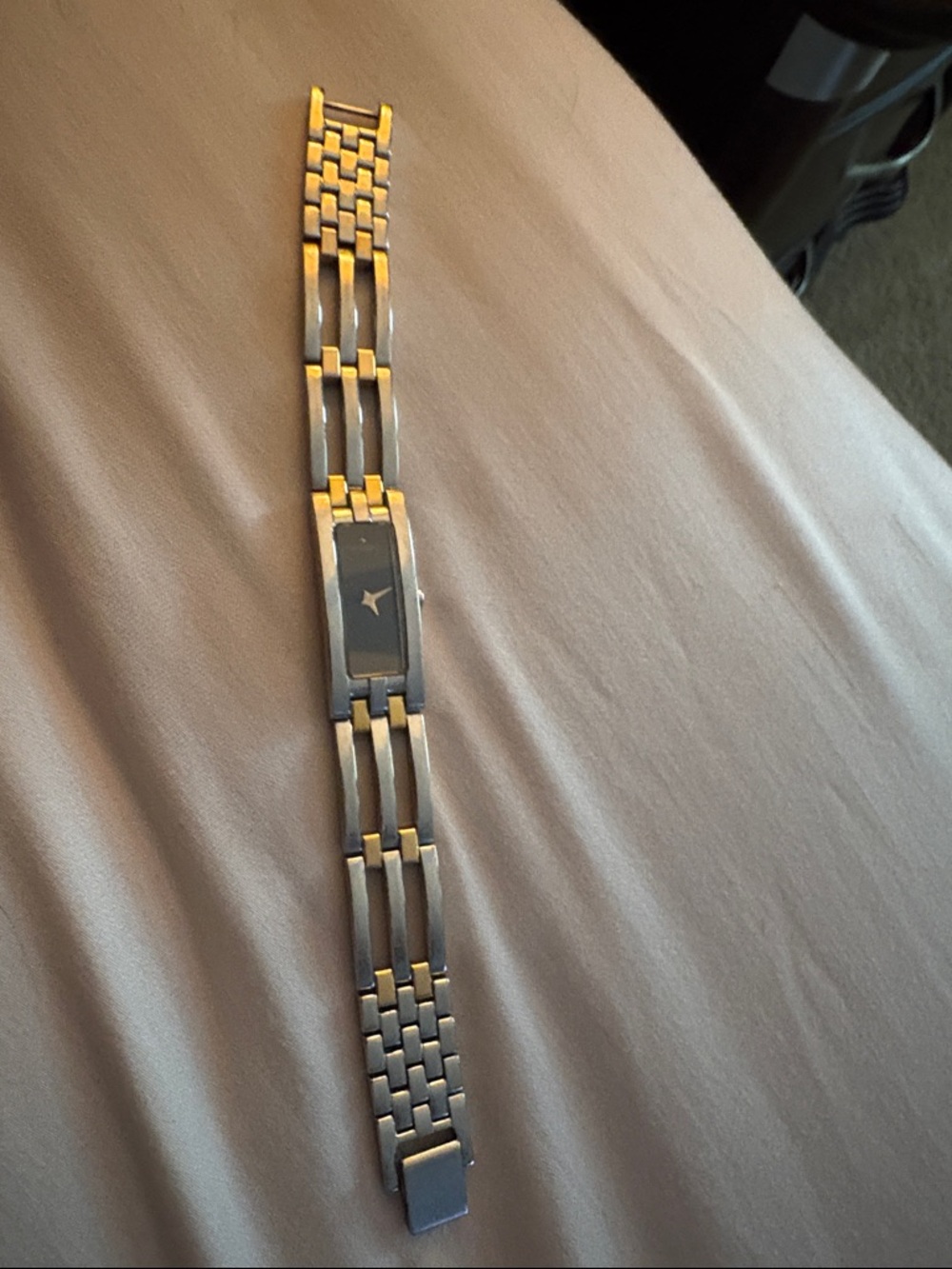 Movado Two-Tone Stainless Steel Bracelet Watch with Black Dial